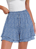 Skorts for Women Boho Floral Chiffon Mini Skirts - Flowy Summer Fit