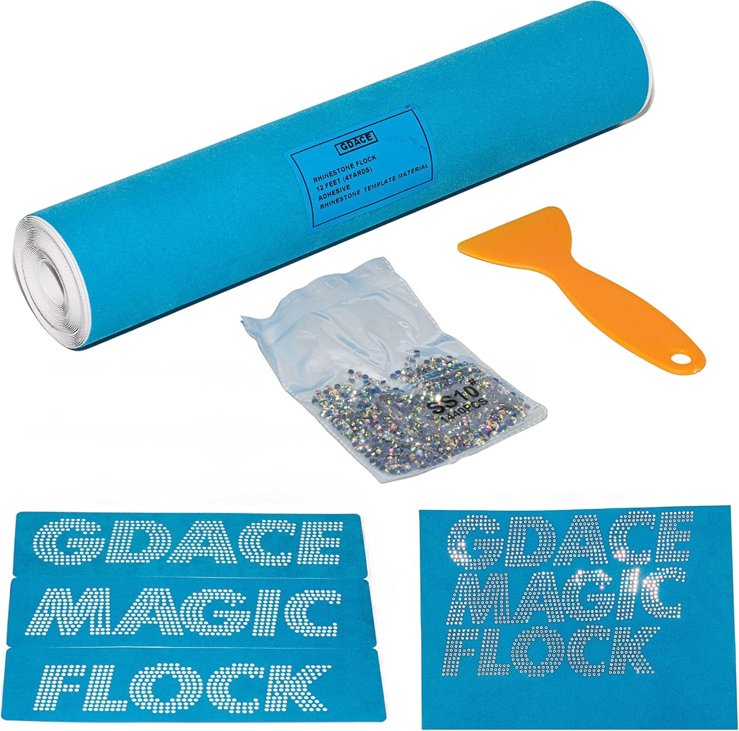 Rhinestone Template Material Magic Sticky Flock for Crafting