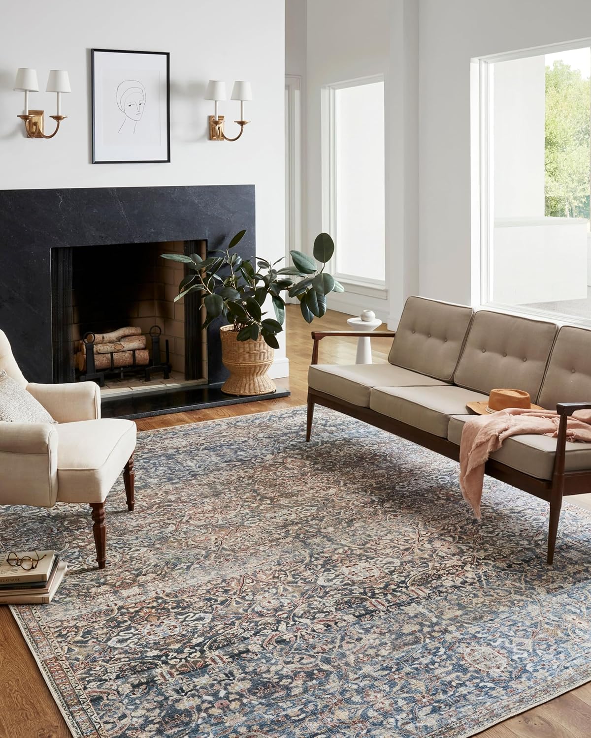 Jules Collection Accent Rug by Chris Loves Julia - Denim/Spice