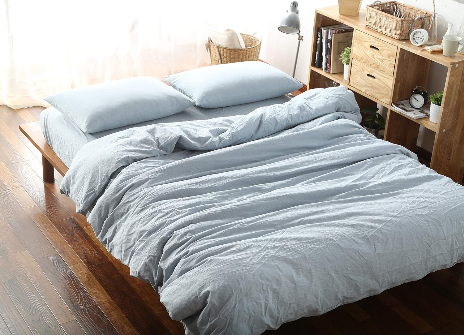 F.Y.Dreams 100% Washed Cotton Duvet Cover for Weighted Blanket