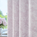 Purple Floral Jacquard Blackout Curtains 84 in - Room Darkening Panels