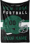 50x60 Personalized Football Throw Blanket - New York Team Fan