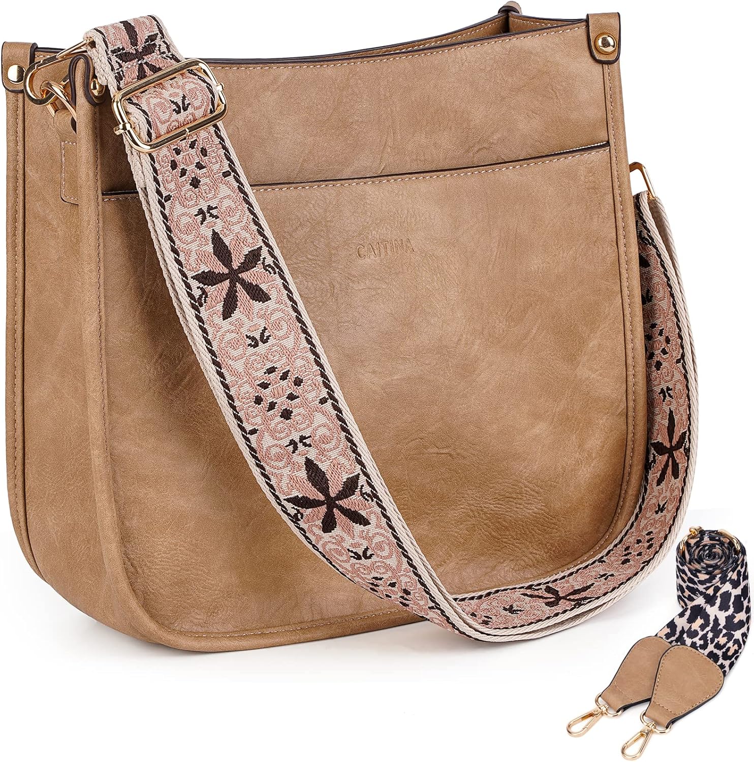 Trendy Vegan Leather Crossbody Bag for Women with Adjustable Straps