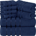 Luxurious 8 Piece Towel Set for Everyday Use in Navy Color