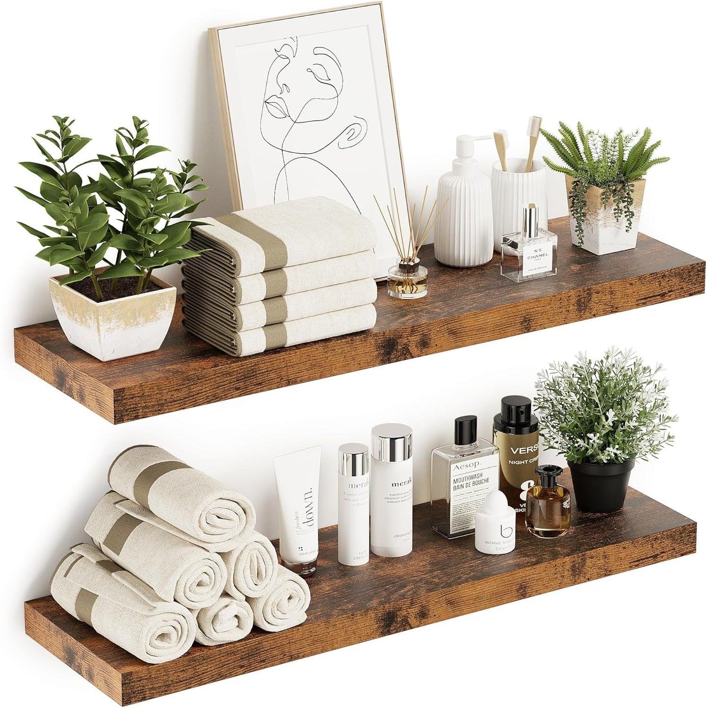 Vivelove Floating Shelves 36x10 for Bedroom and Living Room Decor