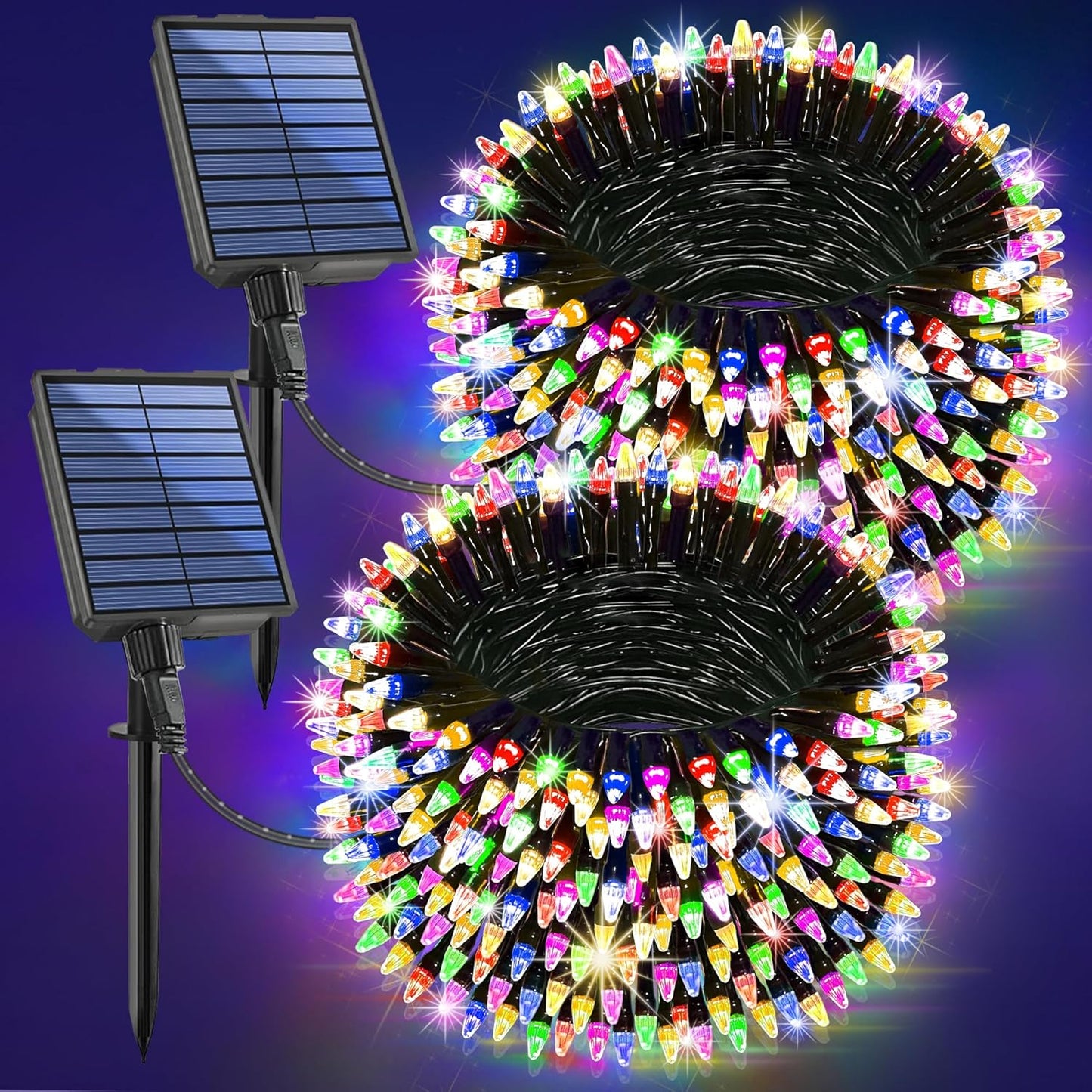 200FT Solar String Lights for Outdoor Use with 600 LED Bulbs