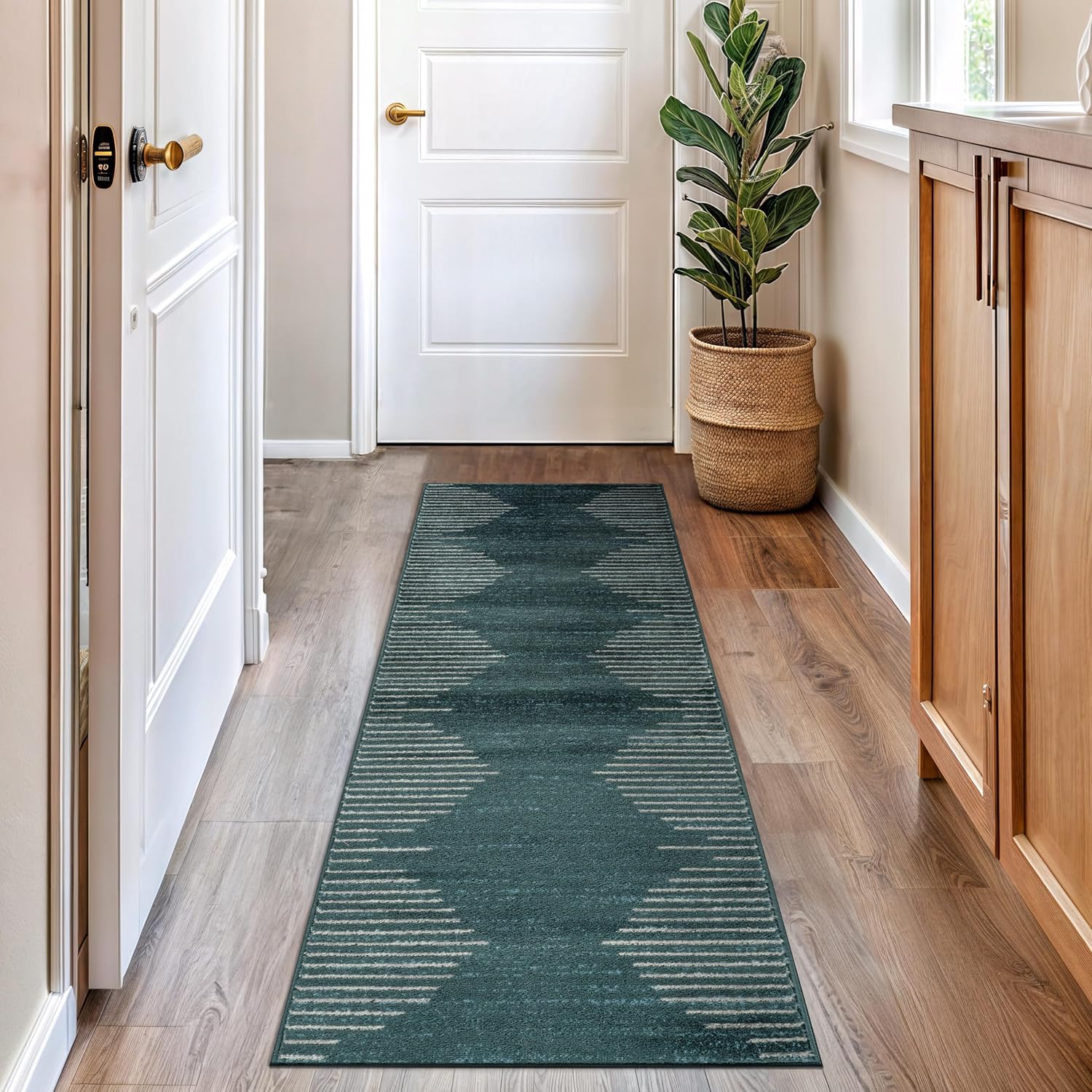 Rugshop Bohemian Stripe Stain Resistant Area Rug for Home