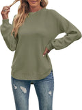 Women's Fall Knit Sweater Pullover - Cozy Loose Side Split