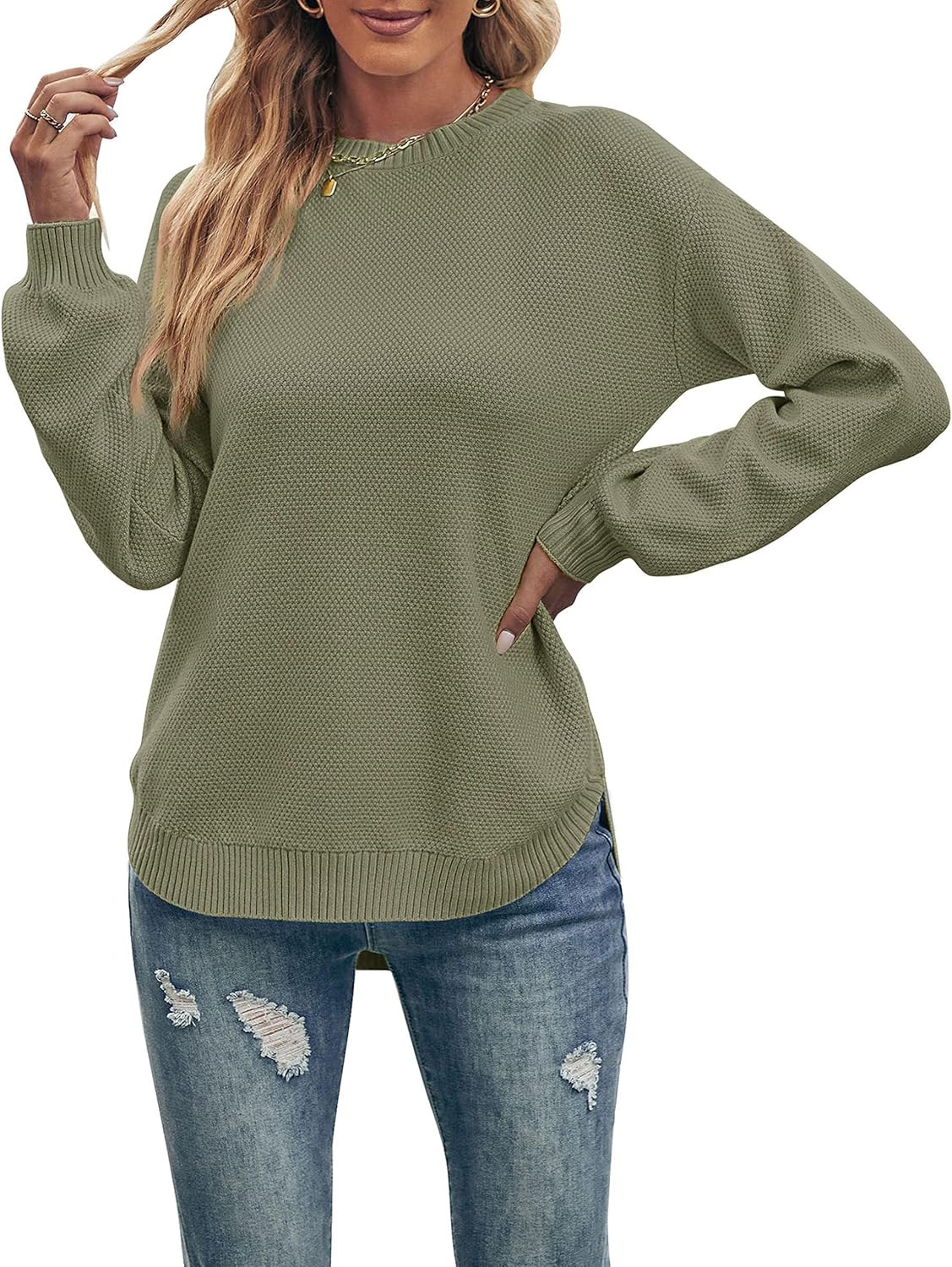 Cozy Knit Sweater for Women - Casual Fall Pullover Tops