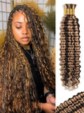 Ombre Human Braiding Hair Deep Wave Bulk 22 in P4/27 - Wet and Wavy