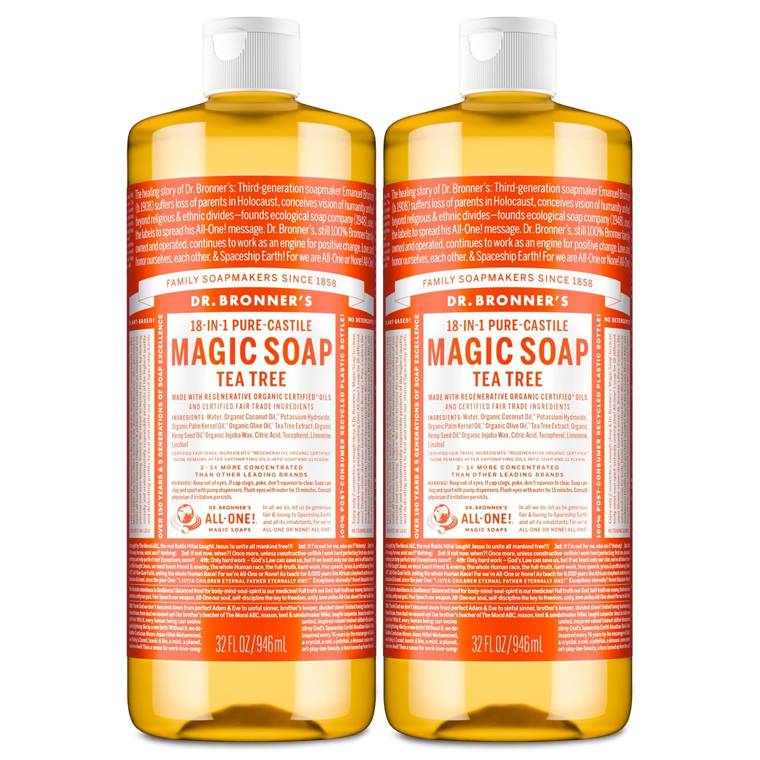Dr. Bronner's Pure-Castile Magic Soap Liquid for All Your Needs