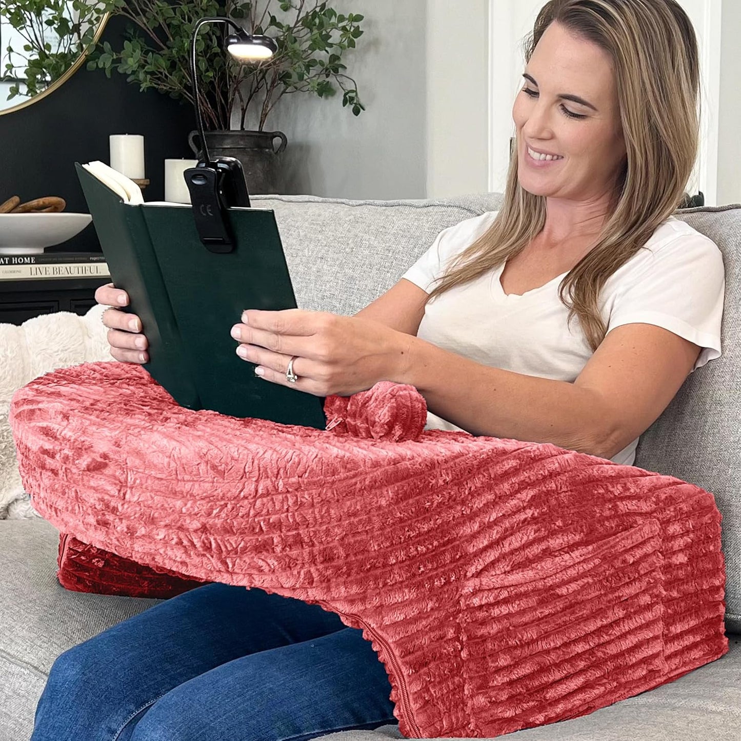 Comfy 3-in-1 Reading Pillow: Gaming, Light, Support