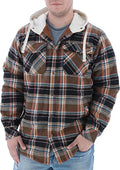 Men's Camp Night Berber Lined Hooded Flannel Shirt Jacket - Warm Layer