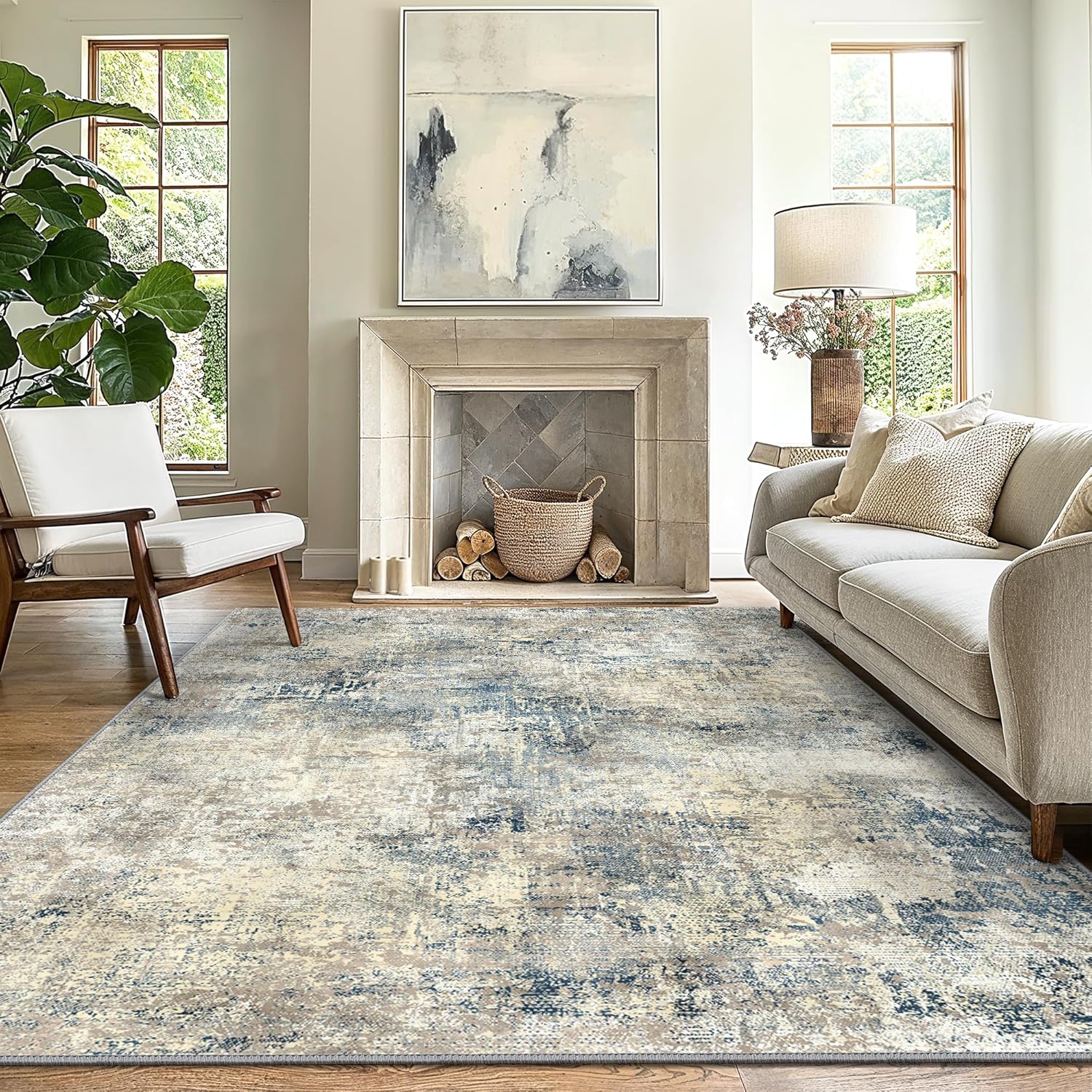 GENIMO Washable Area Rugs for Living Room Bedroom, 8x10 Soft