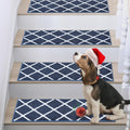 Stair Treads 28in x 9in Navy 15pcs Non-Slip Carpet Mats - Safe Steps