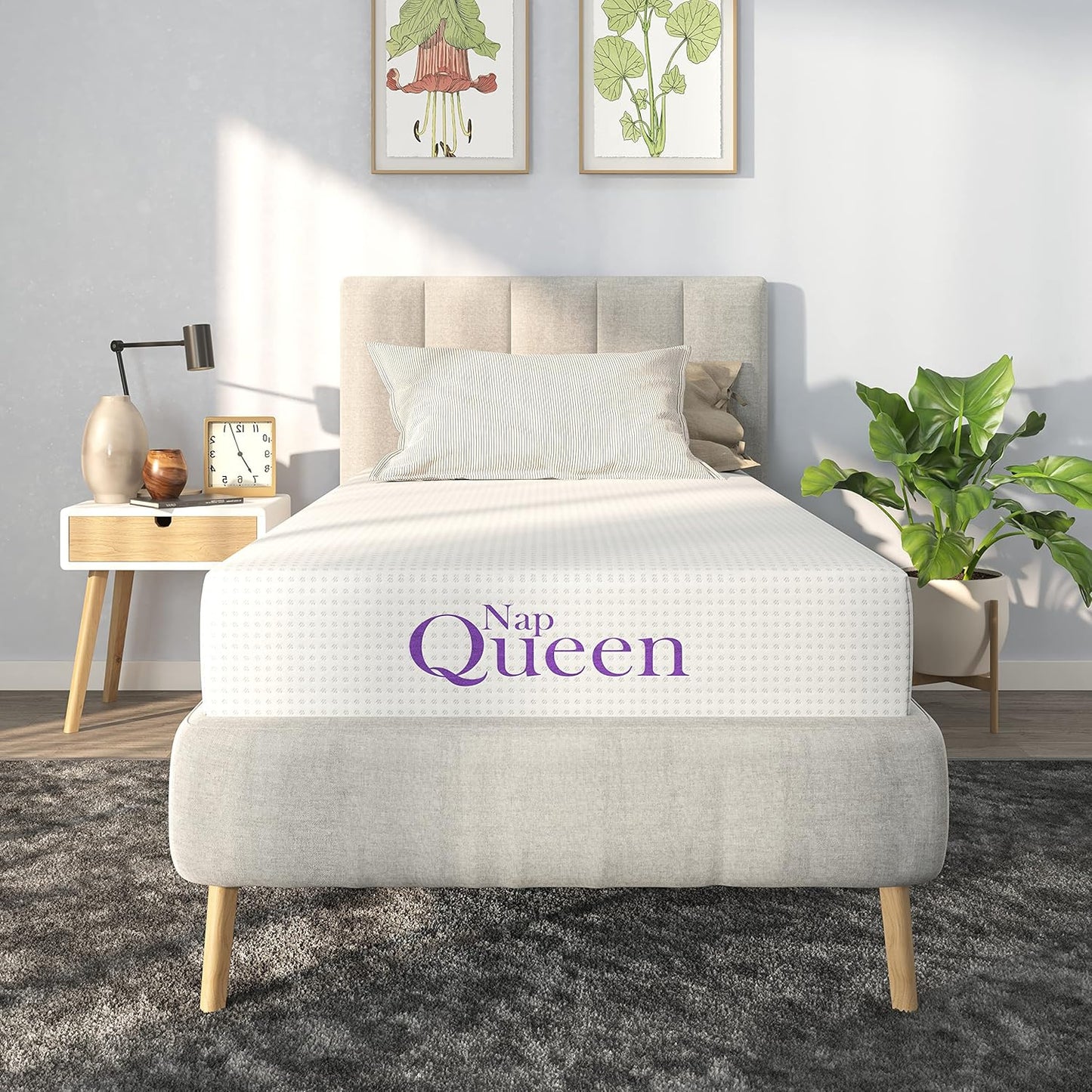NapQueen Twin-XL Mattress 12 Inch Charcoal Memory Foam Comfort