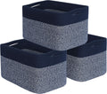 Navy Blue 3-Pack Cube Storage Baskets - Versatile Shelf Organizers