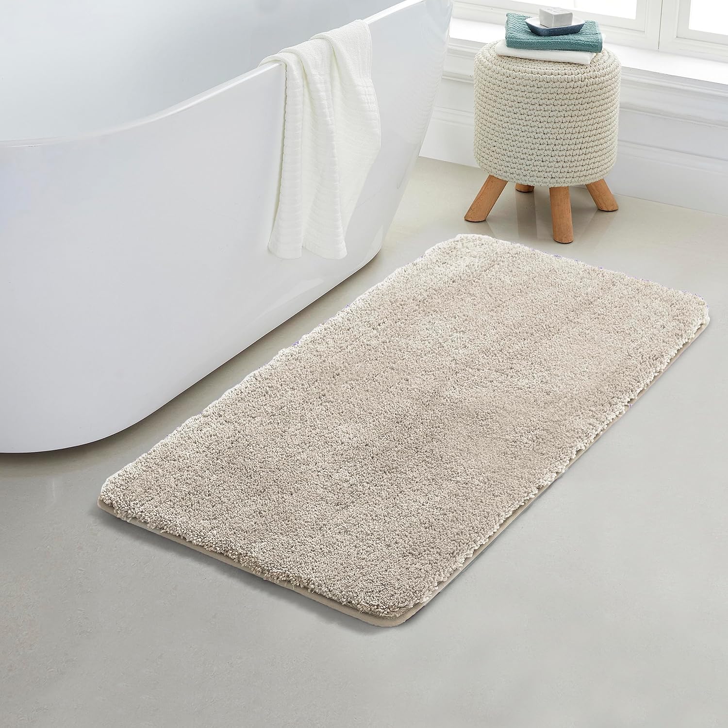 YHF Bathroom Rugs Extra Thick Soft Microfiber Shaggy Mats