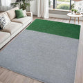 5x7 ft Light Grey Dark Green Area Rug for Modern Home Decor