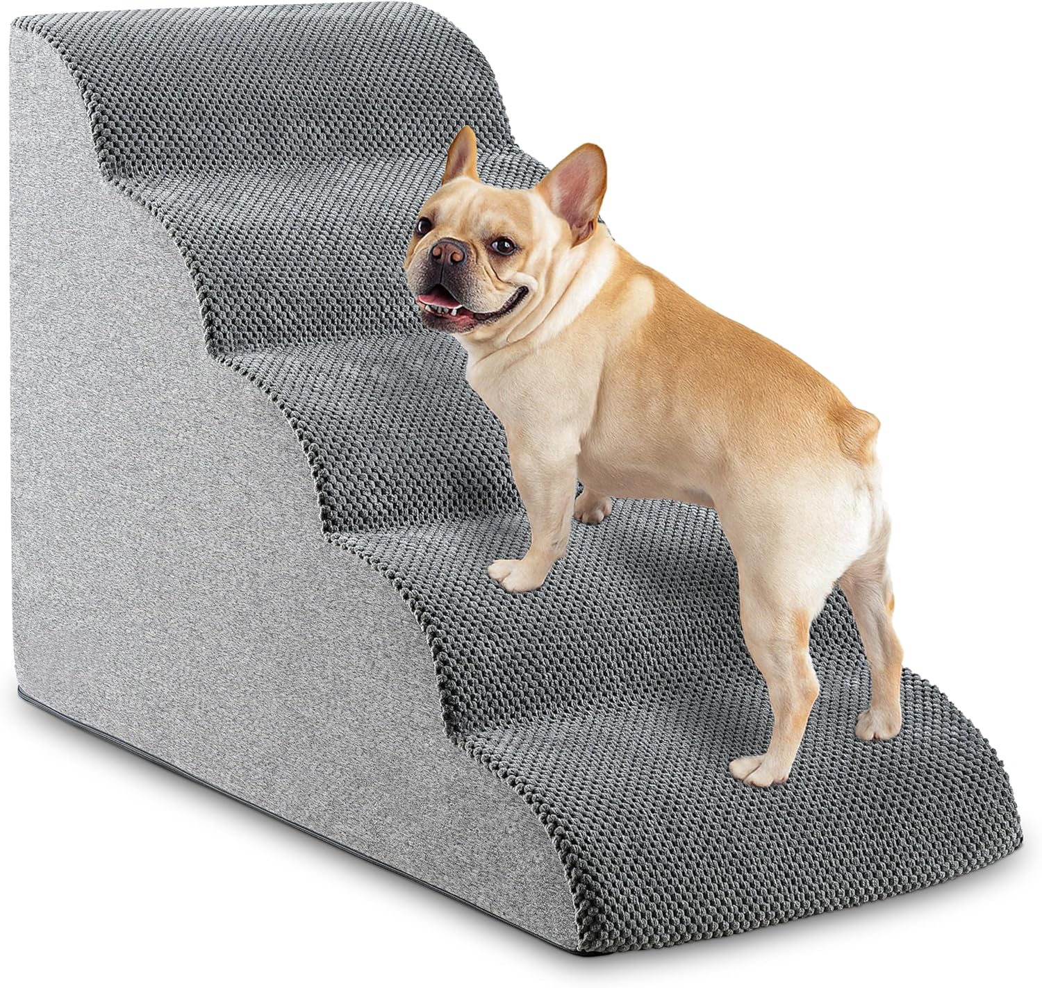 5-Step Dog Stairs for Small Pets - Durable Foam Ramp for Comfort