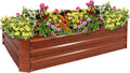 4 ft x 3 ft Galvanized Raised Garden Bed - Woodgrain Finish