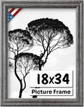 Barnwood Gray 18x34 Picture Frame.75 in Wide - Rustic Solid Wood