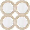 Elegant Round White Charger Plates with Gold Rim - Pack of 4