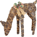 Alpine Corporation 29in Natural Twig Rattan Grazing Deer - Warm LED
