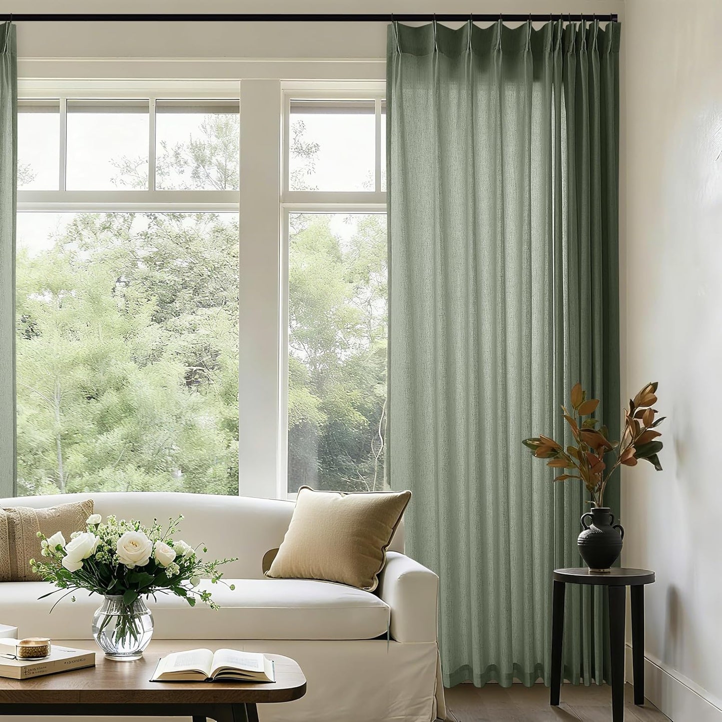 Extra Wide Pinch Pleated Curtains for Patio Sliding Glass Door