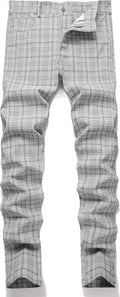 NOVOCCT Plaid Pants for Men - Slim Stretch Dress Chinos Men's