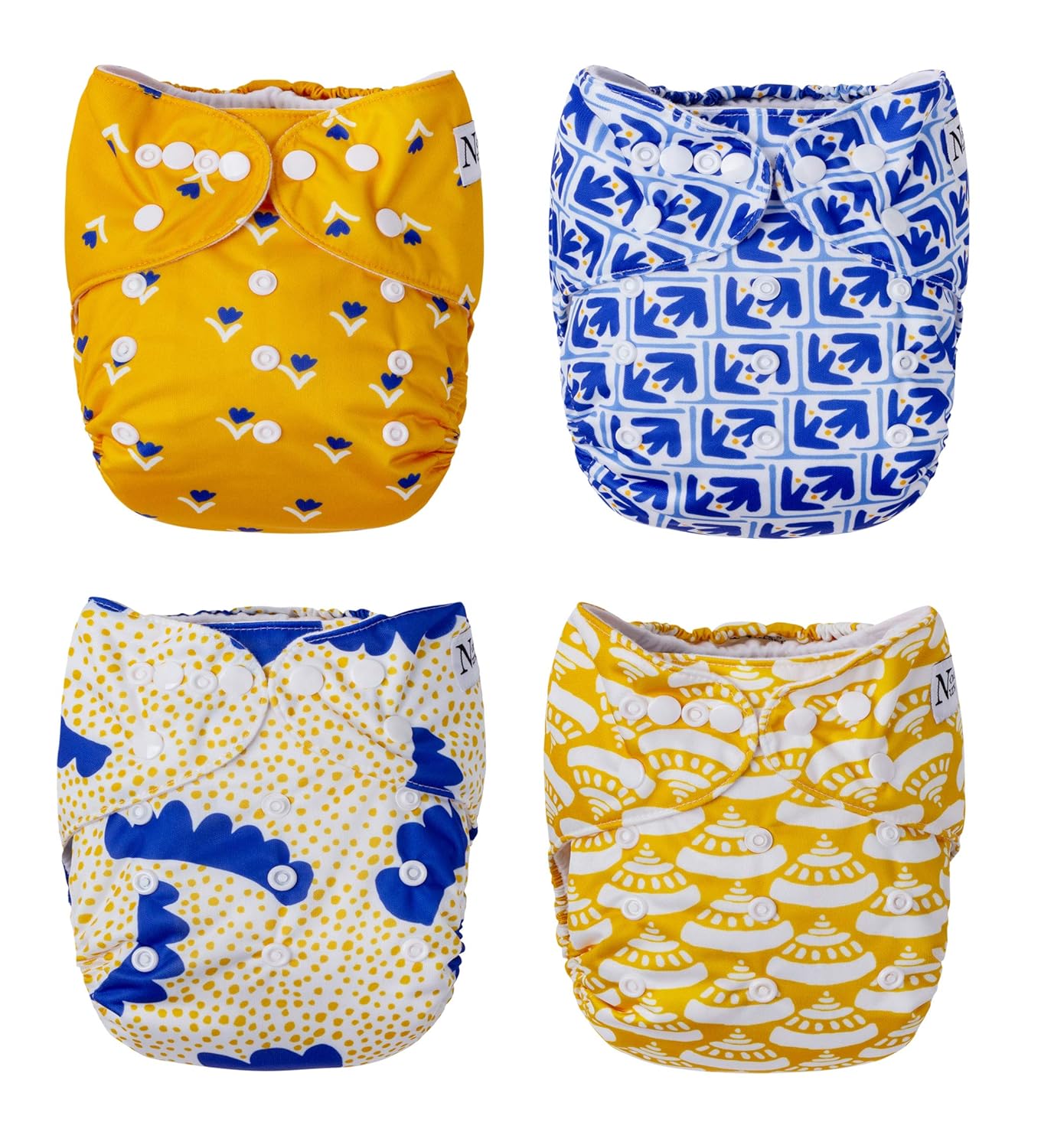 Nora's Nursery Cloth Pocket Diapers 4 Pack for Newborns & Toddlers