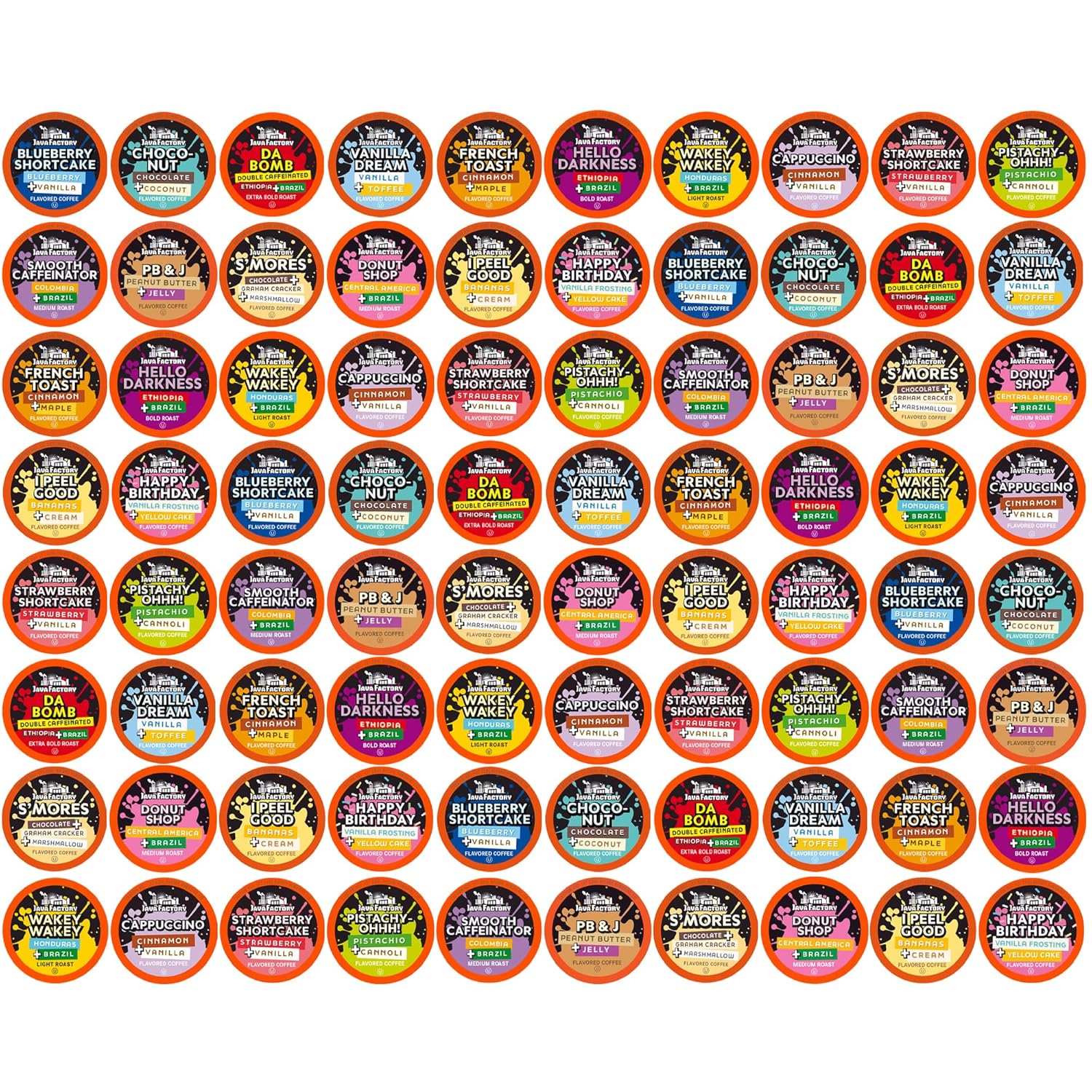 Java Factory Coffee Pods Assorted Variety Pack for K Cup Brewers