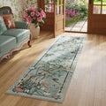 Runner Rug Chinoiserie Floral Blue - Non Slip Washable Kitchen Rug