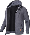 Satankud Men's Jacquard Plaid Zipper Hoodie Sweatshirt Jacket left