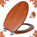 Elongated Toilet Seat Molded Wood with Quietly Close Hinges - Easy