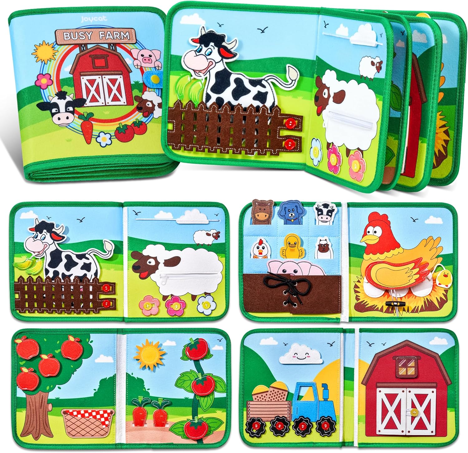 Interactive Toddler Farm Busy Book - Educational Skills & Fun!
