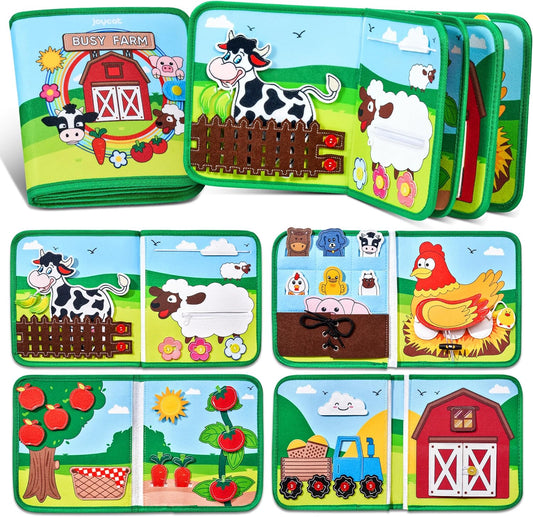 Interactive Toddler Farm Busy Book - Educational Skills & Fun!