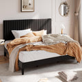 SHA CERLIN King Upholstered Platform Bed Frame with Adjustable