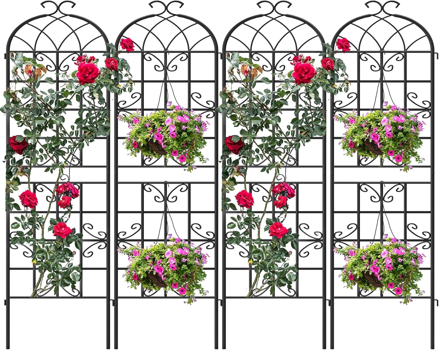 YITAHOME Garden Trellis for Climbing Plants - 4 Pack Decorative