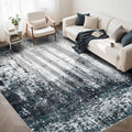 6x9 Area Rug Washable Low Pile Abstract - Soft Neutral Accent