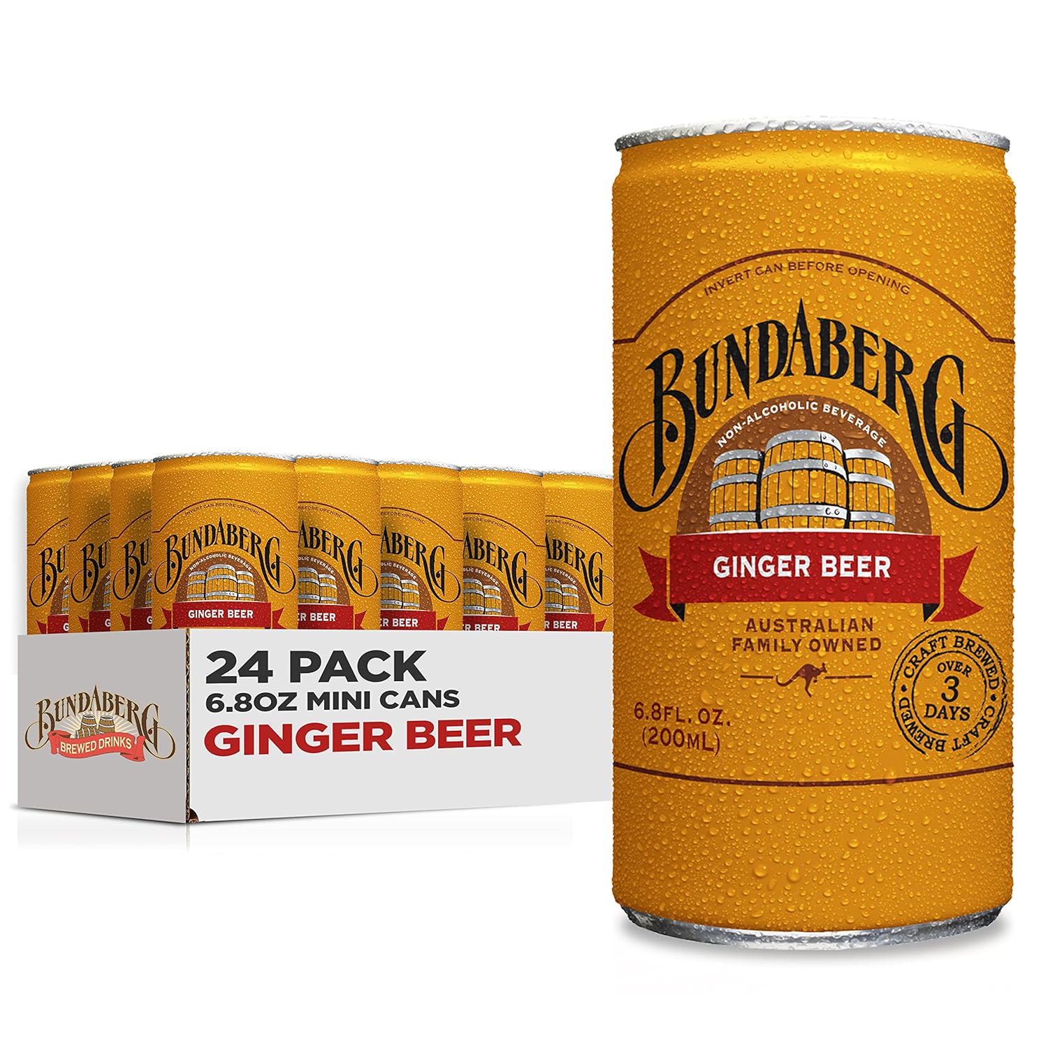 Bundaberg Ginger Beer 24 Pack Cans - Refreshing Aussie Brew