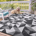 Large Door Mat Indoor Washable 71x47 - Low-Profile Geometric Doormat