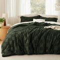 Bedsure Full Size Comforter Set Dark Olive Green - Boho Checkered