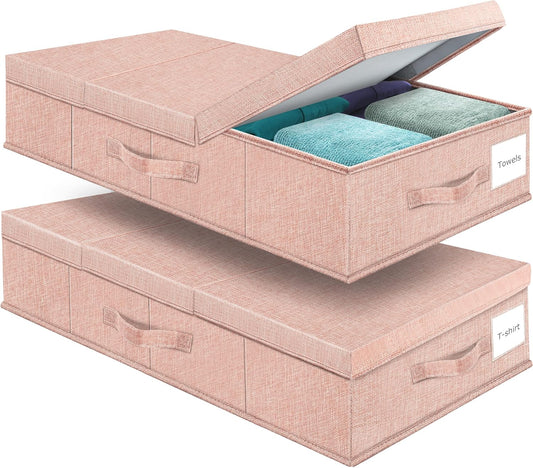 Large Underbed Storage Containers with Lids - Set of 2 Bins