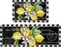 Lemon Kitchen Mat Set of 2 Anti Fatigue Rugs - Cushioned Comfort