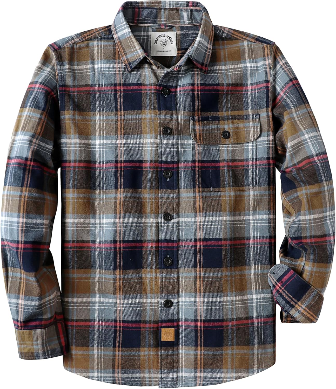 Dubinik Mens Flannel Shirts Long Sleeve Soft Cotton Casual Wear