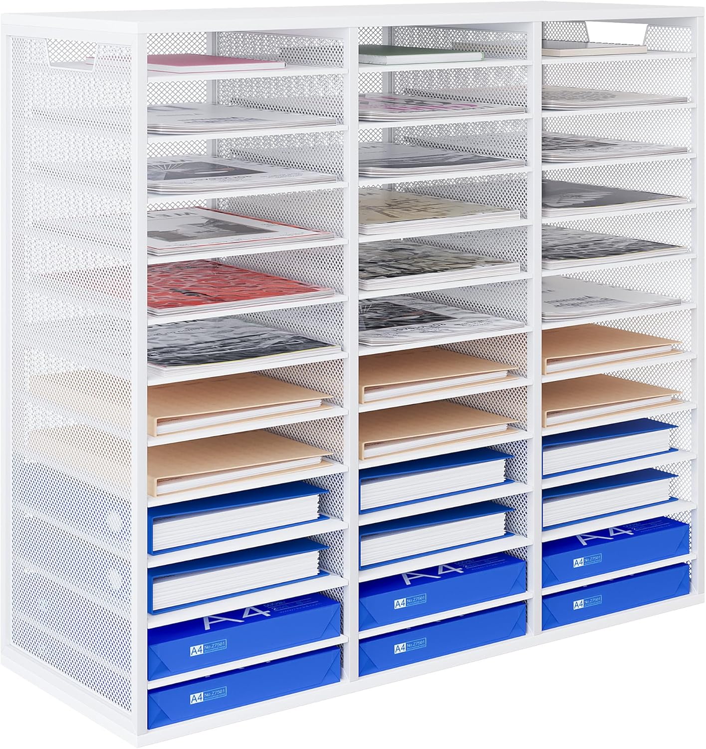 Mail Sorter Adjustable Countertop Holder with 36 Compartments