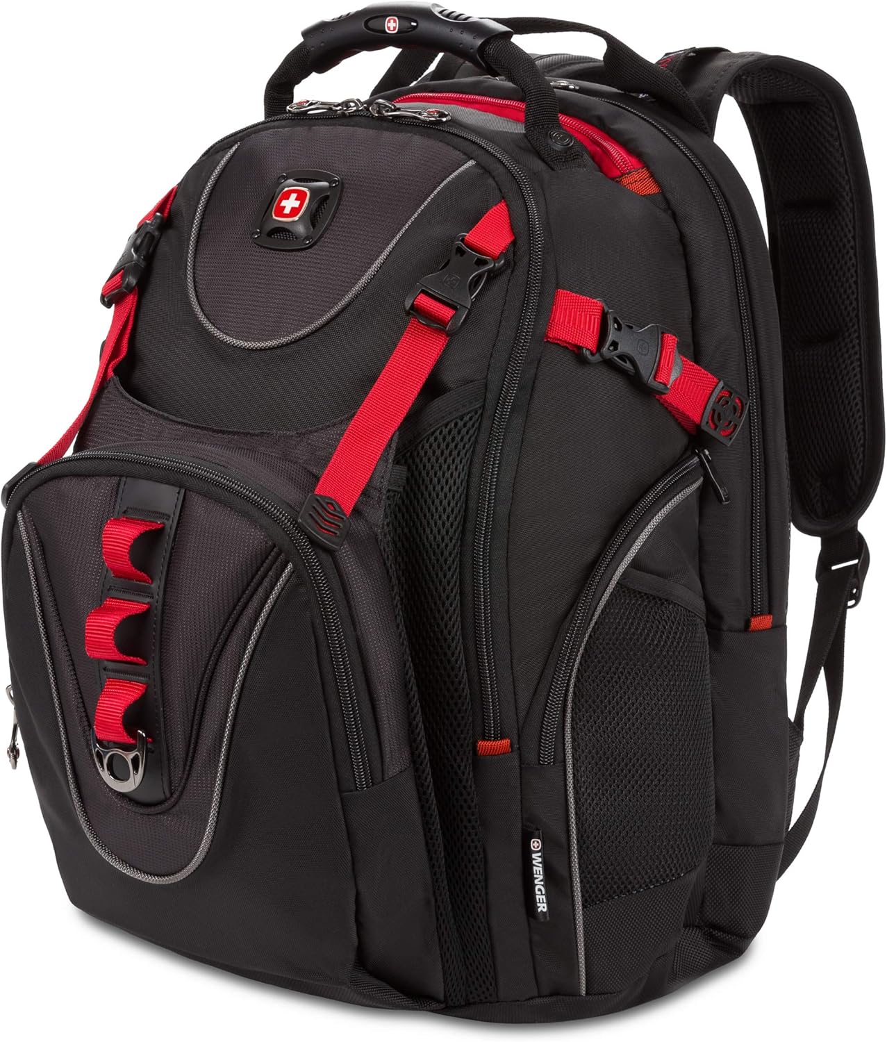 Wenger Maxxum Laptop Backpack for 16 Inch Laptops, Black/Red