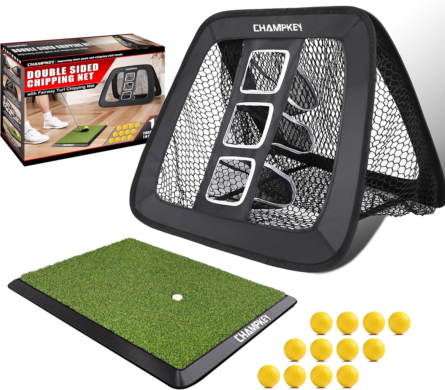 CHAMPKEY Double Sided Golf Trainer Set