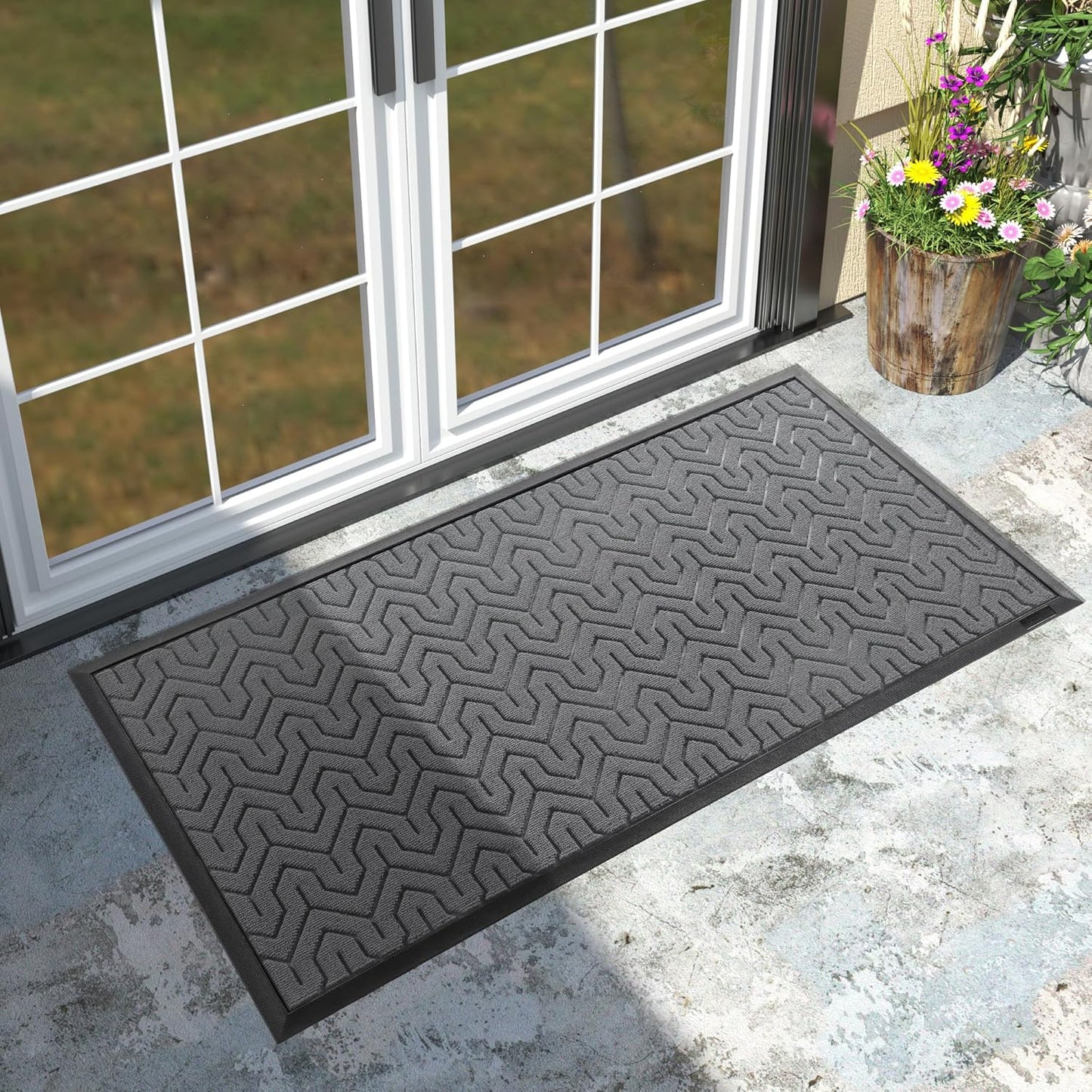 Yimobra Large Door Mat Outside Entrance for Heavy Duty Use